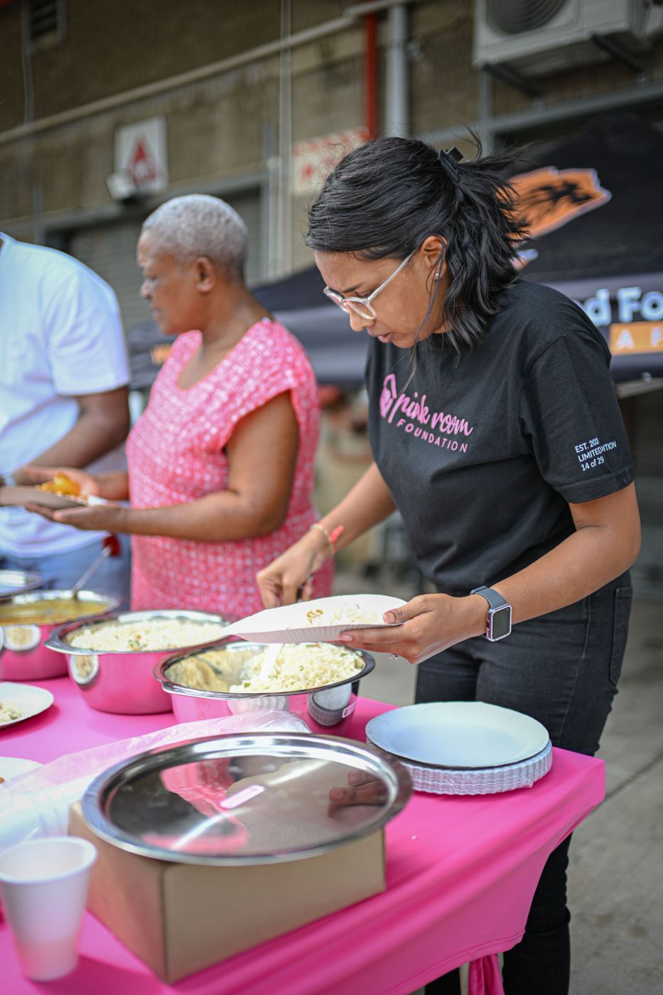 Plating meals for our guests